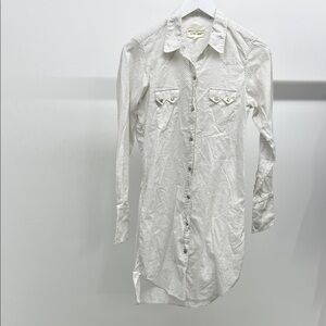 Nili Lotan White Polka Dot Long Sleeve Dress